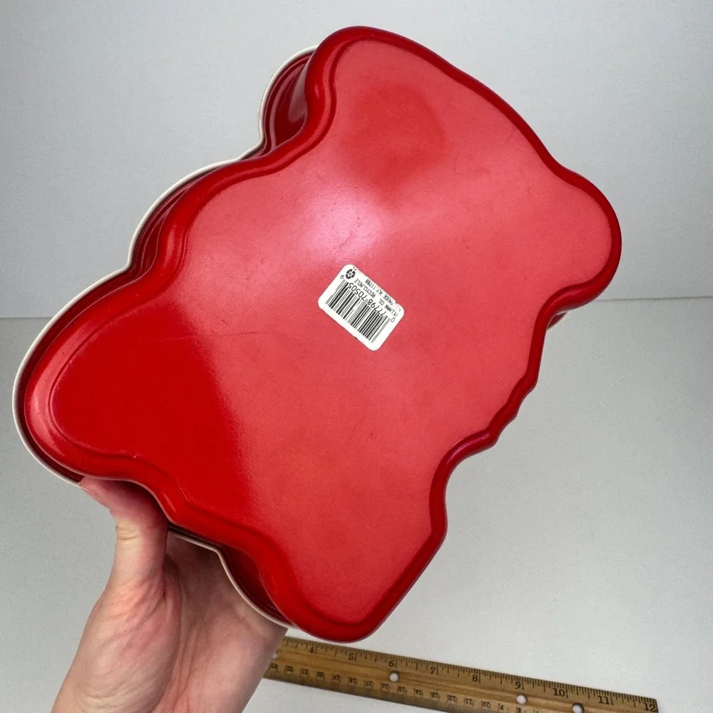 Vtg Teddy‎ Bear Ullman Plastic 3D Collectible Container Christmas Theme w Lid